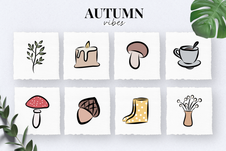 the ultimate fall icons and clipart set - instagram story highlights covers - new lune - autumn 1
